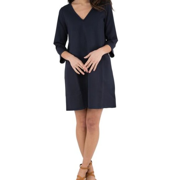 Ann Mashburn XS V-Neck Volume Dress Navy - Picture 1 of 5